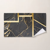 Marbre noir avec veines or et bandes serviettes de (Serviette à main)