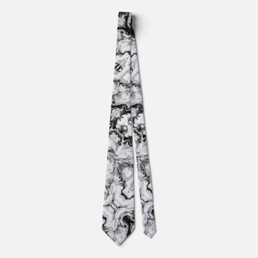 Marbré noir blanc Cravate Abstraite moderne (Devant)