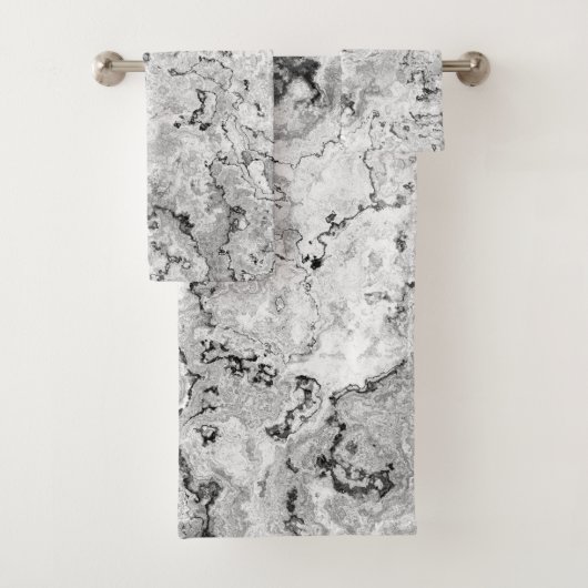 Marbre noir, blanc et gris abstrait (En situation)