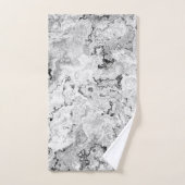 Marbre noir, blanc et gris abstrait (Serviette à main)