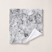 Marbre noir, blanc et gris abstrait (Gant de toilette)