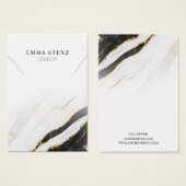 Marbre noir blanc or ・ Collier Pendentif (Devant & derrière)