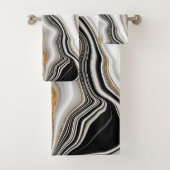 Marbre noir blanc or élégant (En situation)