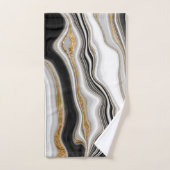 Marbre noir blanc or élégant (Serviette à main)