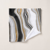 Marbre noir blanc or élégant (Gant de toilette)