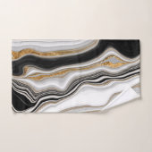 Marbre noir blanc or élégant (Serviette à main)