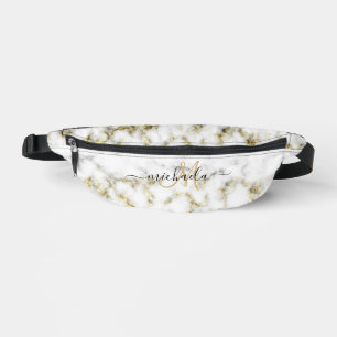Marbre noir blanc or scintillement bling Monogramm