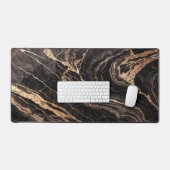 Marbre Noir de Luxe avec Veines Dorées | Abstracti (Clavier et souris)
