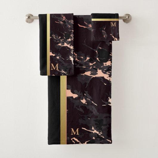 Marbre noir de luxe Monogramme (En situation)