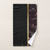 Marbre noir de luxe Monogramme (Serviette à main)