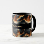 Marbre noir en marbre de café personnalisé Mug (Devant droit)