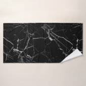 Marbre noir et argent de la veine (Serviette de bain)