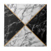 Marbre noir et blanc Faux Marbre Carreaux de céram (Devant)