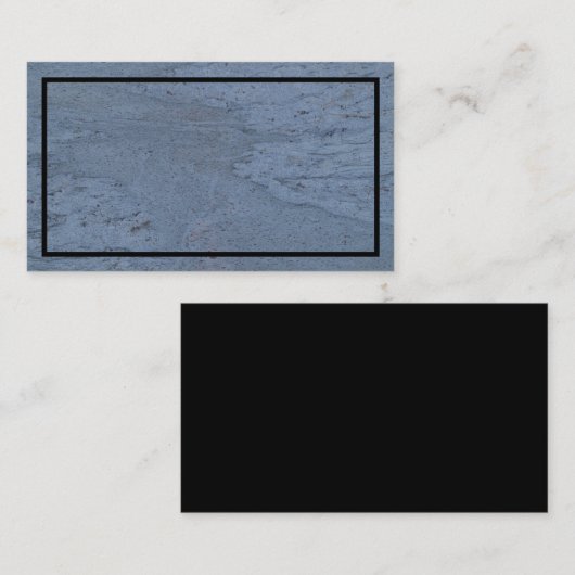 Marbre noir et bleu Carte de visite texturé (Devant / Derrière)