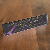 Marbre noir et mauve - plaque d'identification (Taille)