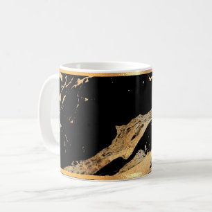 Marbre noir et Mug de café moulé à l'or