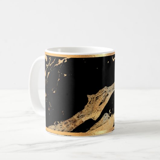 Marbre noir et Mug de café moulé à l'or (Devant gauche)