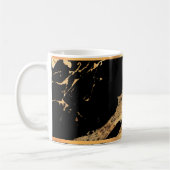 Marbre noir et Mug de café moulé à l'or (Gauche)