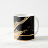 Marbre noir et Mug de café moulé à l'or (Devant droit)