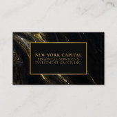 Marbre noir et or Carte de visite professionnel (Devant)
