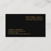 Marbre noir et or Carte de visite professionnel (Dos)