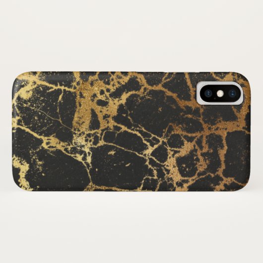 Marbre noir et or iPhone / coque ipad (Dos (Horizontal))