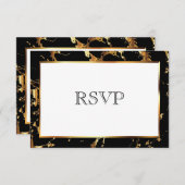 Marbre noir et or RSVP (Devant / Derrière)