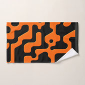 Marbre noir et orange Abstrait Motif géométrique (Serviette à main)