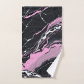Marbre noir et rose (Serviette à main)