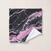 Marbre noir et rose (Gant de toilette)