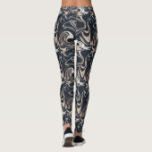 Marbre noir Marbre designer femmes Leggings (Dos)
