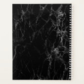 Marbre Noir Monogramme Nom Blanc Initiale Moderne (Dos)