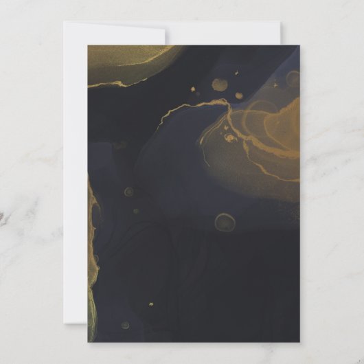 marbre noir & or doux 16 invitation (Dos)