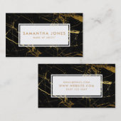 Marbre Noir Or Maquiller Artiste Carte de visite (Devant / Derrière)