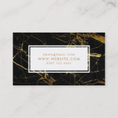Marbre Noir Or Maquiller Artiste Carte de visite (Dos)