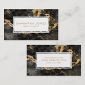 Marbre Noir Or Maquiller Artiste Carte de visite (Devant / Derrière)