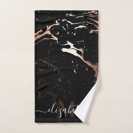 Marbre noir rose or (Serviette à main)