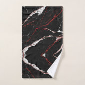 Marbre noir rouge moderne (Serviette à main)