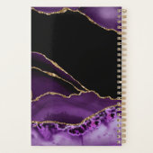 Marbre Noir Violet Agate Glamour Sombre Doré (Dos)