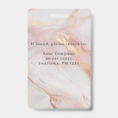 Marbre Or Blush rose - ID photo de l'employé Badge (Back)