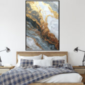 Marbre Or & Gris – Art mural abstrait (Insitu(Chambre))