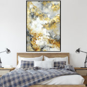 Marbre Or & Gris – Art mural abstrait (Insitu(Chambre))