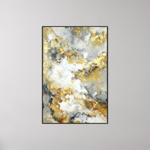 Marbre Or & Gris – Art mural abstrait