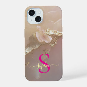 Marbre or rose gold pailleté monogramme