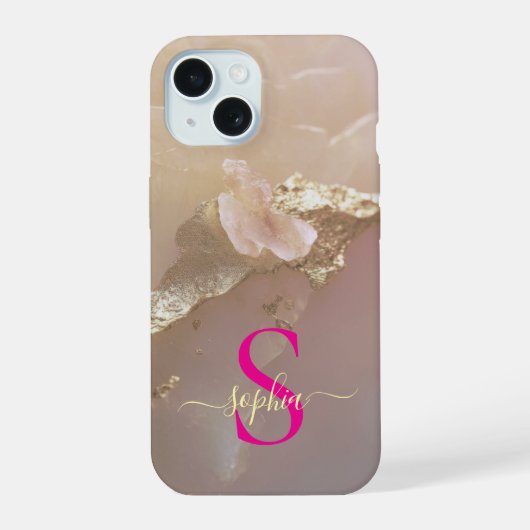 Marbre or rose gold pailleté monogramme (Verso)