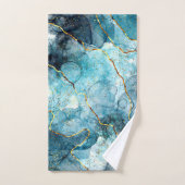 Marbre pailleté bleu et or (Serviette à main)