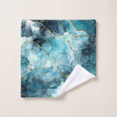 Marbre pailleté bleu et or (Gant de toilette)
