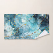 Marbre pailleté bleu et or (Serviette à main)