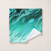 Marbre pailleté sarcelle (Gant de toilette)