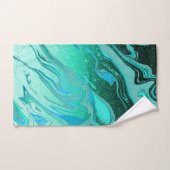 Marbre pailleté sarcelle (Serviette à main)